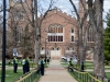 A group of police officers stand watch outside Mackey Auditorium. Two hours before 4:20, there wasn't a student to be seen on or around Norlin Quad. (Ryan Tibbitts/CU Independent)