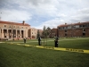 Police Officers stand guard on an empty Norlin Quad at 4:22 p.m. on April 20, 2013 in Boulder, Colo. (Kai Casey/CU Independent)