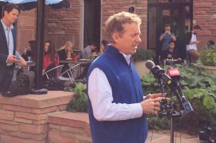 Republican presidential hopeful Rand Paul addresses the media after meeting with students at CU-Boulder on Wed., Oct. 28, 2015. (Tommy Wood)
