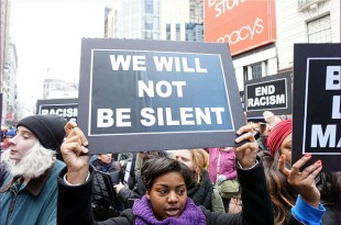 Activists in New York City demonstrating solidarity with Ferguson and encouraging a boycott of Black Friday in Nov. 2014. (Photo courtesy of The All-Nite Images/Wikimedia Commons)