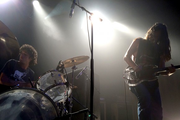 Jamin Orrall, left, and his brother Jake perform as JEFF the Brotherhood at the Bluebird Theater last Thursday. The brothers started their band back in 2001 while they were still in high school, and now have seven studio albums and one live album. (Photo Courtesy of Henry Moffly)