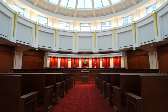 The Colorado Supreme Courtroom, located in the Ralph L. Carr Colorado Judicial Center, instructs all 64 Colorado county clerks to issue same-sex marriage licenses(http://www.denverpost.com/news/ci_26755658/same-sex-marriage-colorado-11-answers-commonly-asked). (Photo Courtesy of Jeffery Beall/Wikimedia Commons)